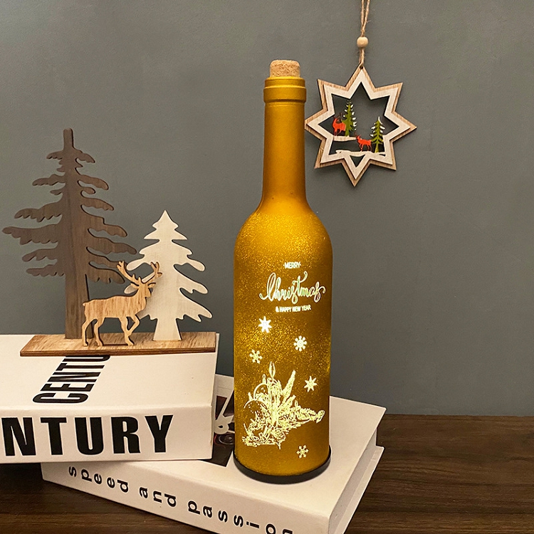 Cross-border explosive holiday supplies LED Christmas wine bottle lights home bar decoration Christmas crafts creative layout